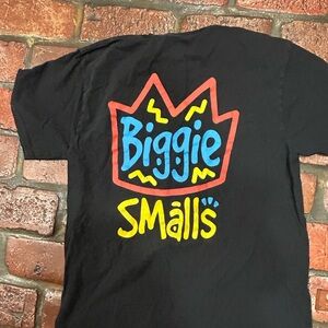 Biggie Smalls Graphic Tee — Black with Red, Blue & Yellow Print medium